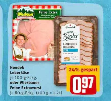 Houdek Leberkäse Oder Wiesbauer Feine Extrawurst Angebot bei REWE