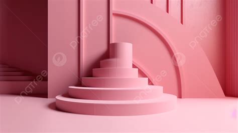 Minimalist Geometric Background With A Pink Podium In D Rendering For