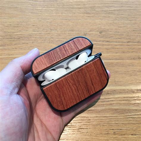 Custom Wooden Airpod Pro Case With Wood Ring Keychain Apple Etsy