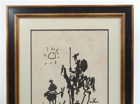 Pablo Picasso Vintage Signed Lithograph Don Quixote Of Pablo Picasso