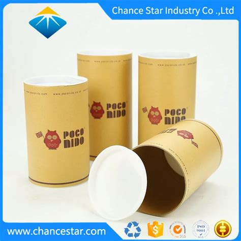 Custom Biodegradable Kraft Paper Packing Tube With Plastic Lid China