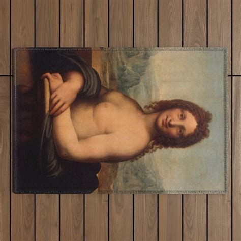 Salai Gian Giacomo Caprotti Nude Mona Lisa Outdoor Rug By Alexandra