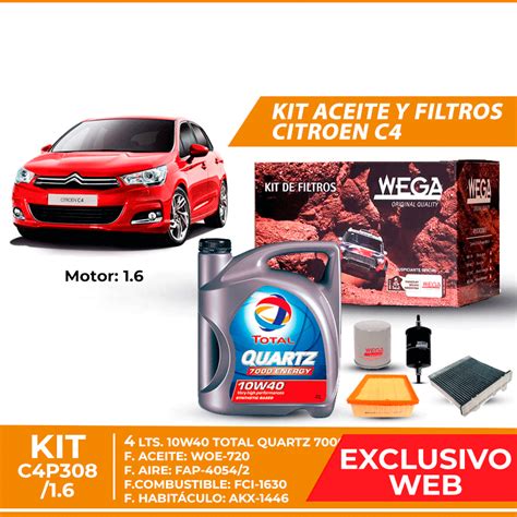 Kit Cambio De Aceite Y Filtros Para Citroen C Lubritodo