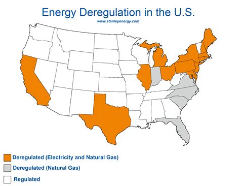 Map Of Energy Deregulated States In The Us Stanley Energy