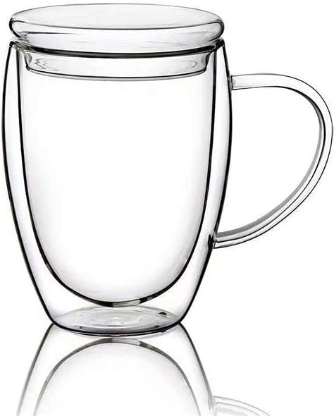 12 Oz Double Walled Coffee Cups Glass Coffee Mugs Clear Coffee Mug With