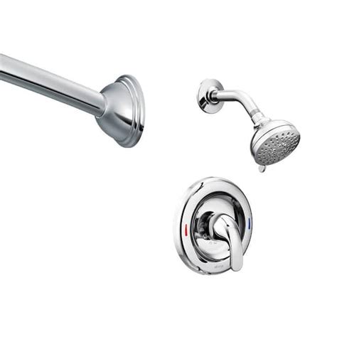 Moen Adler Single Handle 4 Spray Shower Faucet With Curved Shower Rod