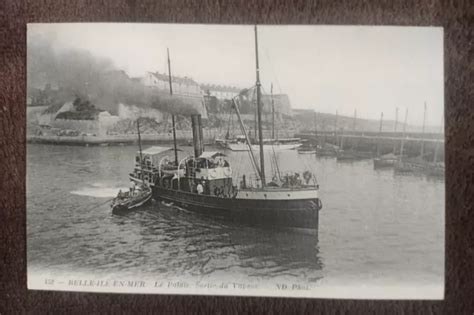 CARTE POSTALE ANCIENNE BELLE Ile En Mer Le Palais Sortie Du Vapeur EUR