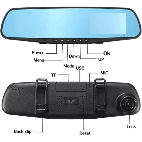 Dashcam 1080p Caméras de Voiture Avant et arrière Came de tireau