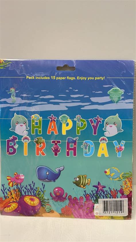 Happy Birthday Banner Under The Sea