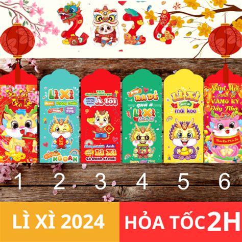 Bao Lì Xì 2023 Tết Giáp Thìn Phong Lixi Hot Trend Truyền Thống đỏ đẹp