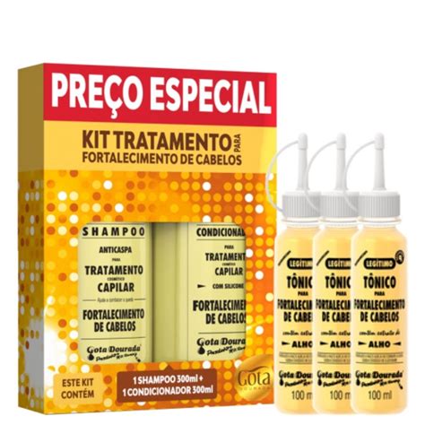 Kit Gota Dourada Shampoo Condicionador T Nico De Alho Shopee Brasil