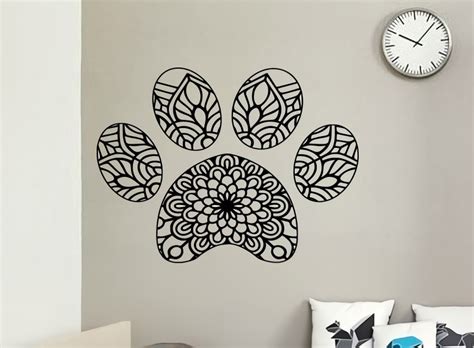 Vinilos Decorativos Vinil Pared Huella De Perro Mandala Decoravinil