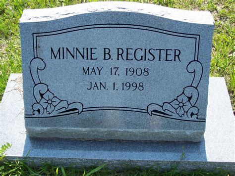 Minnie Belle Register M Morial Find A Grave