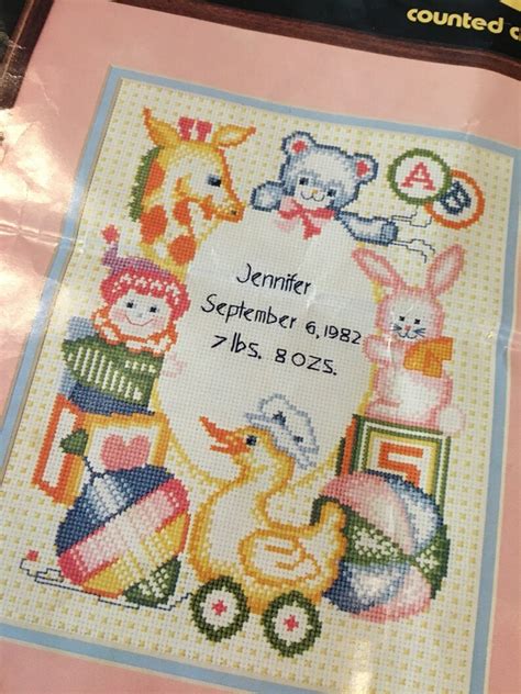 Baby Announcement Cross Stitch KIT Complete Already Partially Etsy