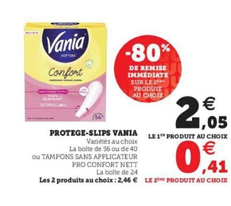 Offre Protège slips Vania chez Super U