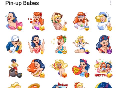 Pin Up Babes Sticker Pack Telegram Stickers Library