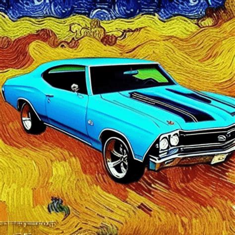 1969 Chevelle In The Style Of Van Gogh Creative Fabrica