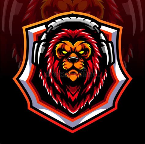 Lion Esport Logo Mascot Design Stock Vector Illustration Of Emblem