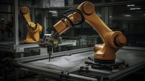 Advanced Robotic Arm Operating On A Manufacturing Assembly Line