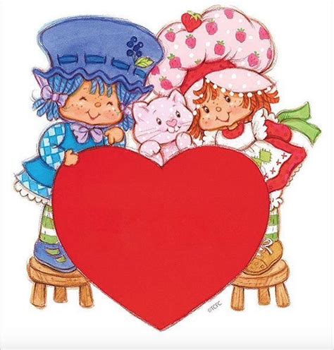 Strawberry Shortcake And Blueberry Muffin Valentines Day Greeting Card Design