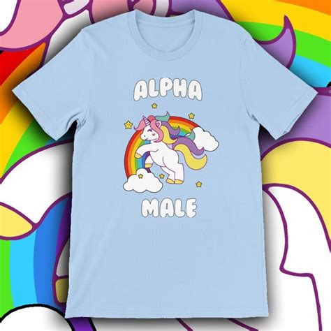 Alpha Male T Shirt Tee Top Funny Meme Unicorn T Unisex Joke Prank Fathers Day Stag Do Funny