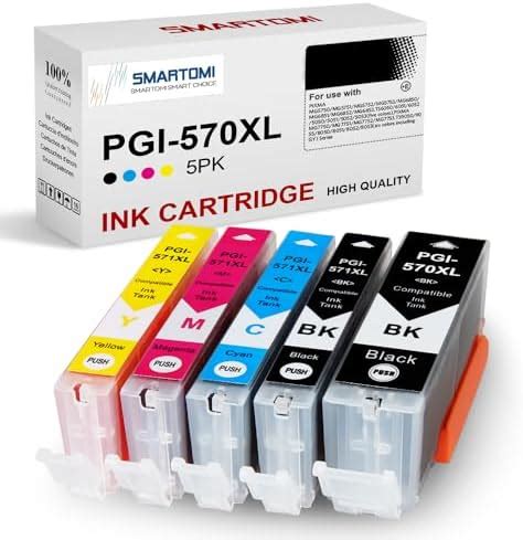 SMARTOMI 5 Pack Ink Cartridges Replacement For Canon PGI 570XL CLI