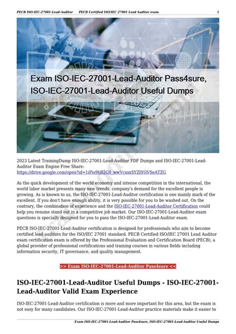 PPT Exam ISO IEC 27001 Lead Auditor Pass4sure ISO IEC 27001 Lead