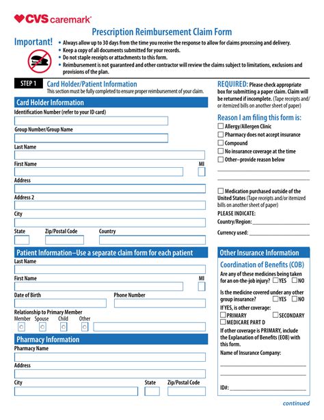 Prescription Reimbursement Claim Form Fill Out Sign Online And