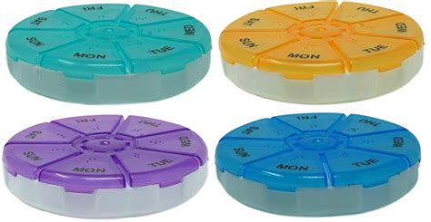 Pill Containers Round 4 Pack Amazon In Health Personal Care