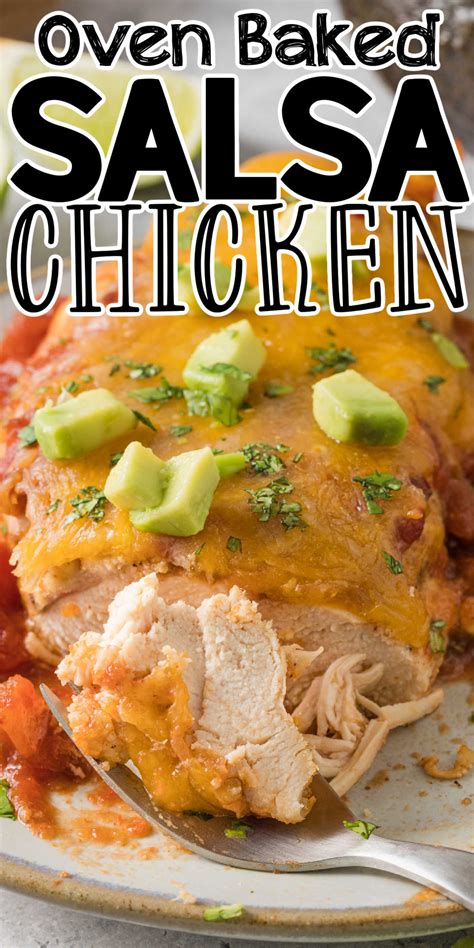 Cheesy Baked Salsa Chicken Recipe • Midgetmomma