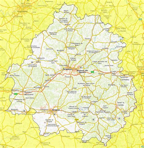 Large Map Of Dordogne France