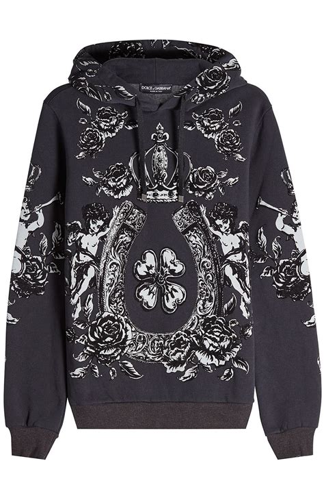 Dolce And Gabbana Printed Cotton Hoody