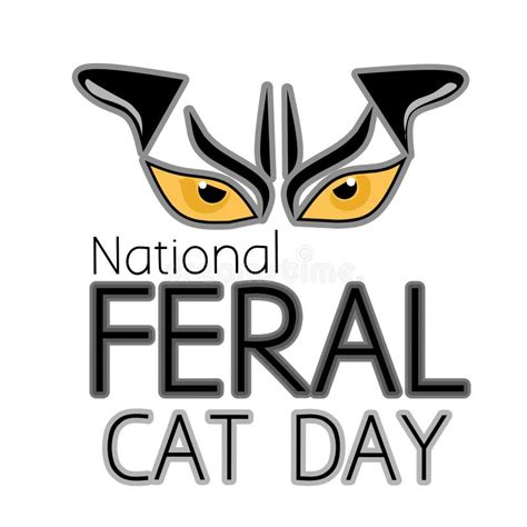 Illustration Vector of Feral Cat Day Logo Stock Vector - Illustration ...