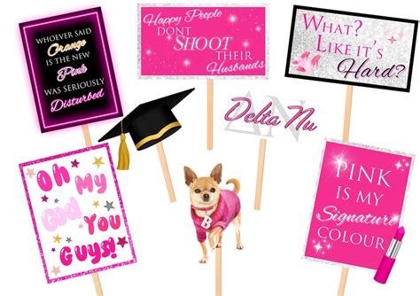 Legally Blonde Photo Booth Props Instant Download Diy Printable Musical Theatre Musicals