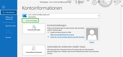 E Mail Konto Im Klassischen Outlook F R Windows Microsoft Manuell