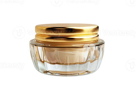 Elegant Glass Jar With A Golden Lid Perfect For Cosmetic Creams And