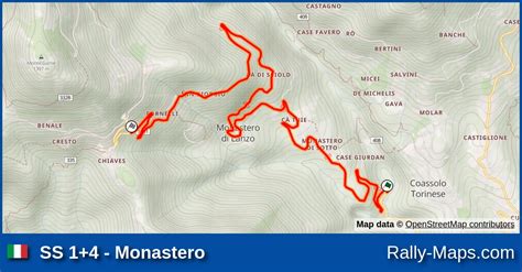 SS 1 4 Monastero stage map Rally Città di Torino 2021 Rally