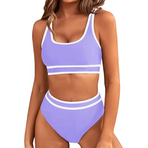 Summer Savings Clearance 2024 Itsun Womens Swimsuitswomens High Waisted Bikini Sets Sporty