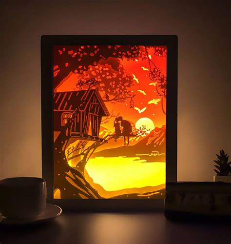 3d Paper Cut Light Box Template Digital Svg Files Tree Love Laser Cut Paper 3d Light Box