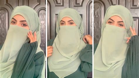 Easiest Niqab Style Full Coverage Arabic Hijab Tutorial Youtube