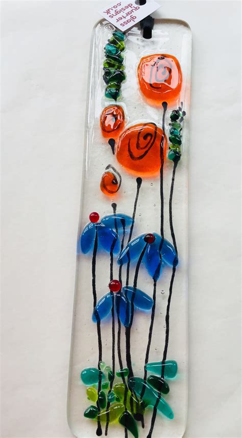 Fused Glass Suncatcher Flowers Etsy