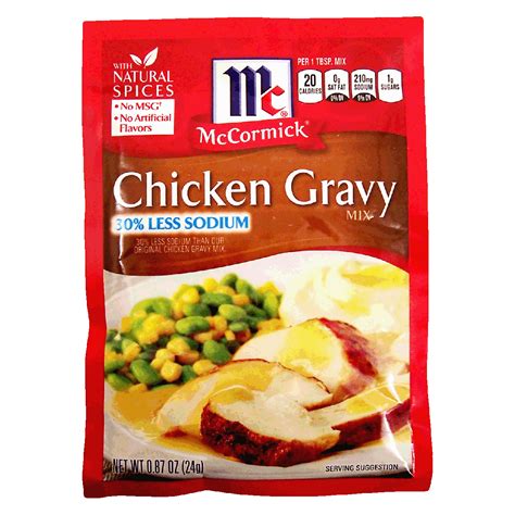 Mccormick Chicken Gravy Mix 30 Less Sodium 0 87oz