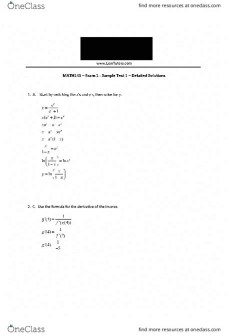 MATH 141 Midterm MATH 141 Exam 1 OneClass