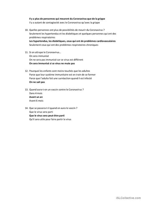 Comprendre le Coronavirus et se…: Español ELE hojas de trabajo pdf & doc