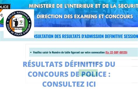 R Sultat Concours De Police Les R Sultats Sont Disponibles