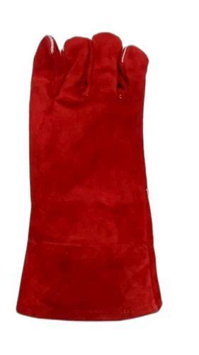 Leather Buff Split Chrome Red Leather Welding Glove At Rs 140 Pair In