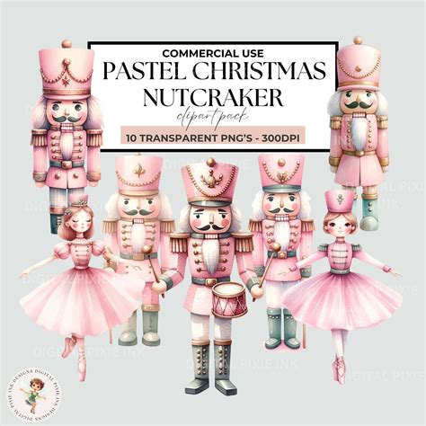 Pink Nutcracker Ballet Clipart Pastel Nutcracker Clipart Watercolor