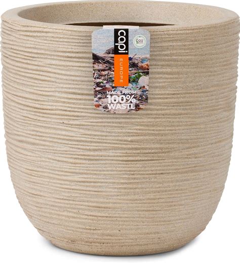 Capi Europe Bloempot Bol Waste Rib NL 35x34 Terrazzo Beige Voor