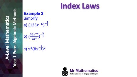 Applying The Rules Of Indices In A Level Mathematics Mr