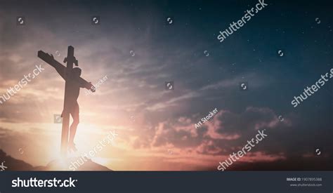 Jesus Cross Crucifixion On Calvary Hill Stock Illustration 1907895388 Shutterstock